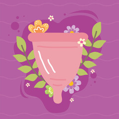 menstrual cup and flowers