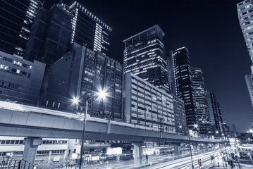 Fototapeta na wymiar Night scenery of downtown district of Hong Kong city