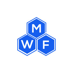 MWF letter logo design on White background. MWF creative initials letter logo concept. MWF letter design. 