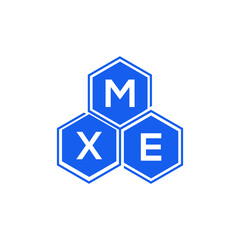 Obraz premium MXE letter logo design on White background. MXE creative initials letter logo concept. MXE letter design. 