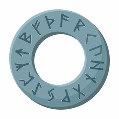 Naklejka premium A circle in the Scandinavian runes, futhark, isolated on white