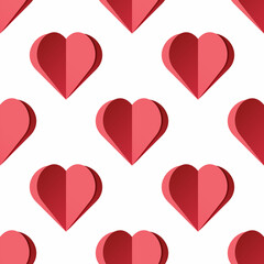 Hearts balloons seamless pattern. Vector paper symbols of love flying on background for Happy Mother's or Valentine's Day greeting card design