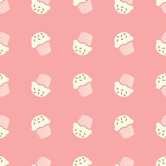 Cute muffin pattern vector illstration