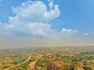 aerial view of the city from Gingee fort