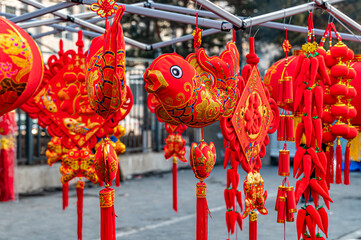 Chinese New Year Goods - Fu character, fish, Chinese knot