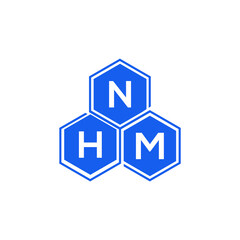 NHM letter logo design on White background. NHM creative initials letter logo concept. NHM letter design. 