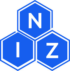 NIZ letter logo design on White background. NIZ creative initials letter logo concept. NIZ letter design. 