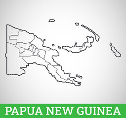 Simple outline map of Papua New Guinea. Vectaor graphic illustration.