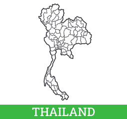 Simple outline map of Thailand. Vector graphic illustration.