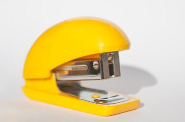 Small stapler for small palm hand tools. Single plastic office tool suitable for school kids,...