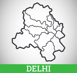 Fototapeta premium Simple outline map of Delhi. Vector graphic illustration.