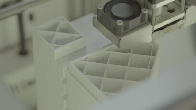 3D printer during printing close-up.