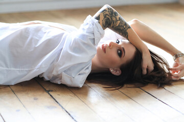 Woman in a white shirt