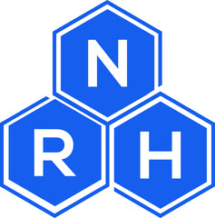 NRH letter logo design on White background. NRH creative initials letter logo concept. NRH letter design. 