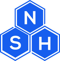 NSH letter logo design on White background. NSH creative initials letter logo concept. NSH letter design. 

