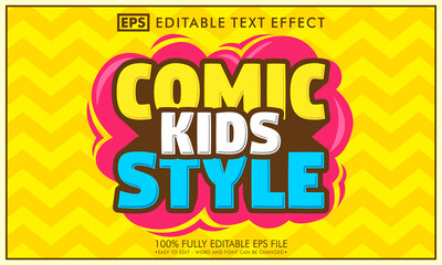 Comic cartoon editable text effect