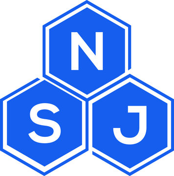 NSJ letter logo design on White background. NSJ creative initials letter logo concept. NSJ letter design. 
