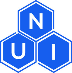 NUI letter logo design on White background. NUI creative initials letter logo concept. NUI letter design. 