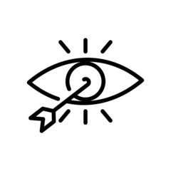 Vision target icon. target arrow with vision. line icon style. suitable for Web page templates. business website icon. simple design editable. Design template vector