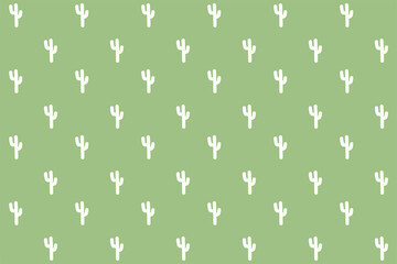 Pattern with cacti on a green background