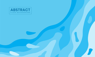 Blue fluid and splash shapes vector background, water background