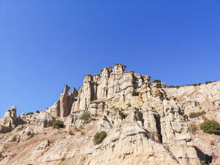 Fototapeta na wymiar Kuladokya is a geological area in Kula, Manisa, Turkey