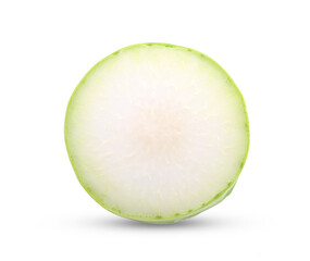 Kohlrabi, Cut. isolated on a white backround.