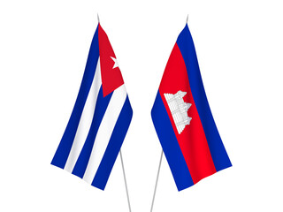 Cuba and Kingdom of Cambodia flags
