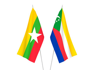 Myanmar and Union of the Comoros flags