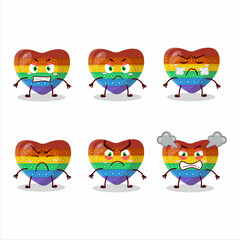 Pop it love cartoon character with various angry expressions