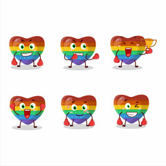 A sporty pop it love boxing athlete cartoon mascot design