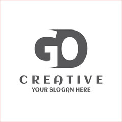Creative minimal GO capital logo symbol. typography GO letter emblem style for company business