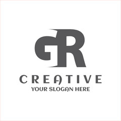 Creative minimal GR capital logo simple design