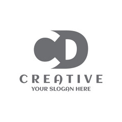 Creative minimal CD capital logo symbol. typography CD letter emblem style for company business