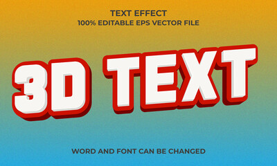 Editable 3D Text Effect With 3D Text Concept