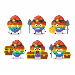 miners pop it love cute mascot character wearing helmet
