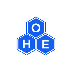 OHE letter logo design on White background. OHE creative initials letter logo concept. OHE letter design. 
