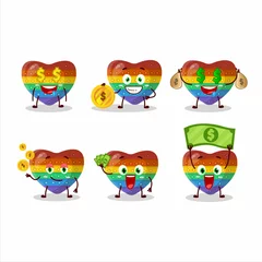 Fotobehang Pop it love cartoon character with cute emoticon bring money © kongvector