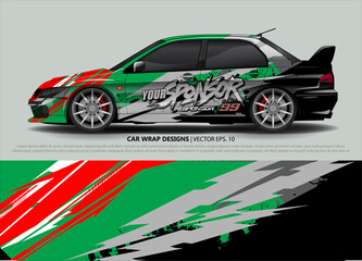 Obraz premium Car wrap decal design vector. abstract Graphic background kit designs for vehicle, race car, rally, livery, sport car 