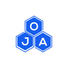 OJA letter logo design on black background. OJA creative initials letter logo concept. OJA letter design. 