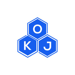 OKJ letter logo design on black background. OKJ  creative initials letter logo concept. OKJ letter design.