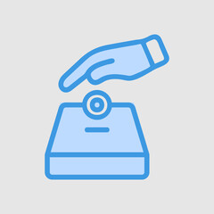 Charity icon in blue style about ramadan, use for website mobile app presentation