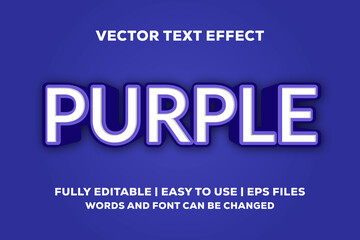 purple vector text effect fully editable