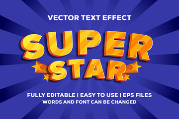 super star vector text effect fully editable