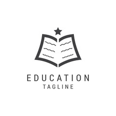 book education logo with line style logo design template Premium Vector