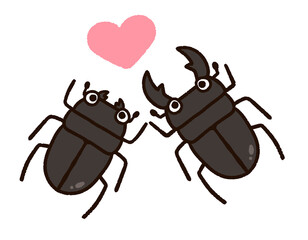 クワガタムシのオスメスペア