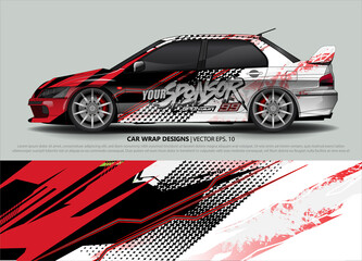 Car wrap decal design vector. abstract Graphic background kit designs for vehicle, race car, rally, livery, sport car
