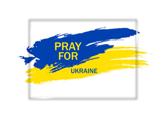 Pray for Ukraine, Ukraine flag praying concept vector illustration. Pray For Ukraine peace. Save Ukraine from russia.