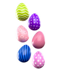 Easter eggs Greetings and presents for Happy Easter day. 3d rendering