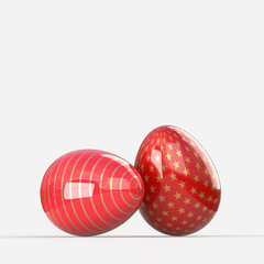 Easter eggs Greetings and presents for Happy Easter day. 3d rendering